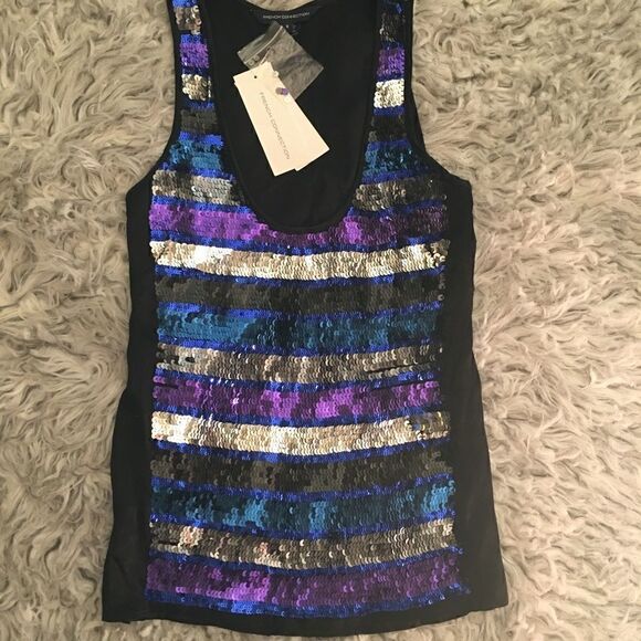 FRENCH Connection Sequined Tank Top NEW - Picture 4 of 9